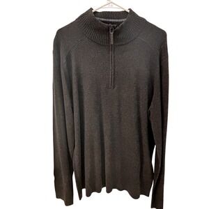Smartwool Mens‎ Merino Wool Blend Quarter Zip Sweater Charcoal Gray Large
